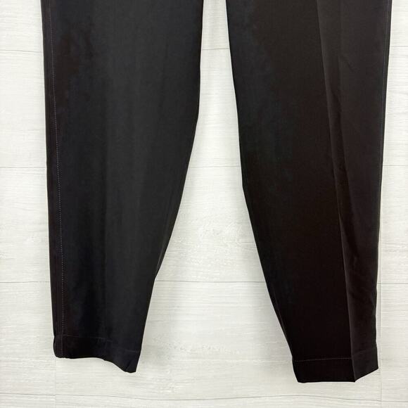 AKRIS Punto Trouser Dress Pants Womens 14 Black Crepe Tapered Leg Minimalist - Picture 4 of 16